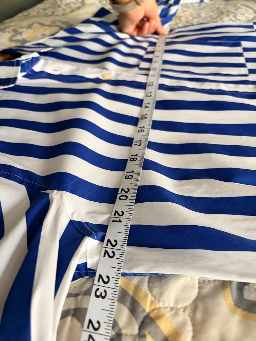 AYR The Deep End Button
Down Shirt Marais Blue Regatta
Stripe Cotton Top, Small - Picture 7 of 12